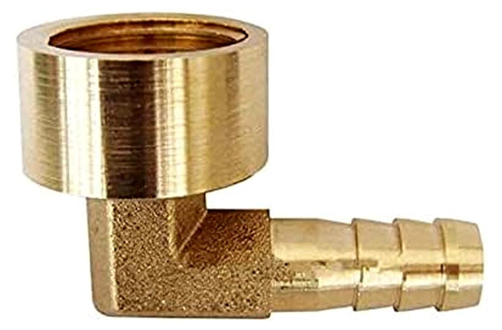 Messing Schlauchverschraubung, 8 mm Widerhaken auf 3/8 Zoll BSP-Innengewinde, 90 Grad Rohradapter