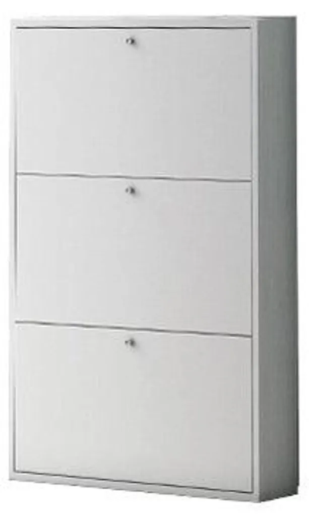 Meuble chaussures ultra plat 15cm de profondeur bois blanc mat