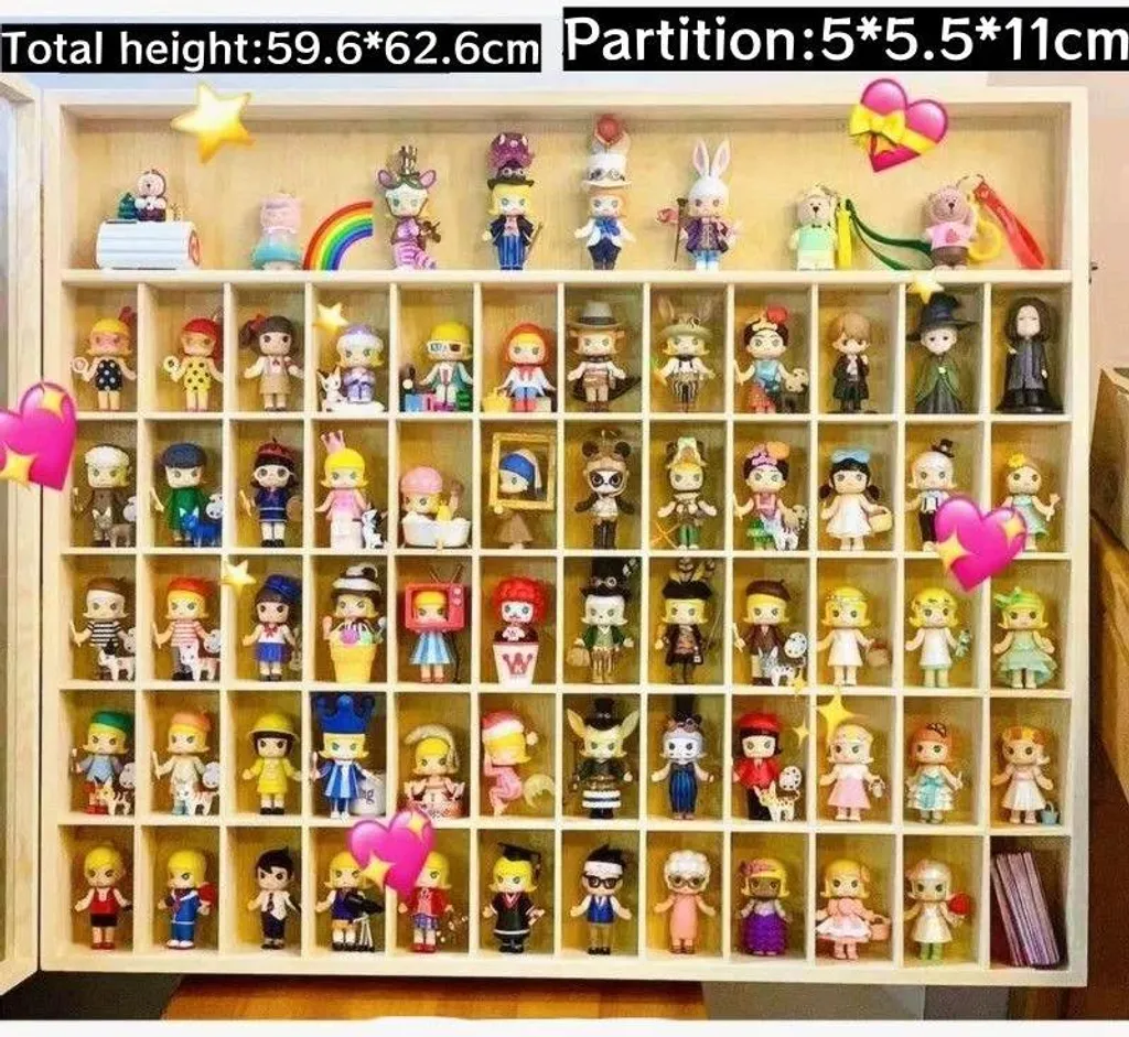 Vitrine en acrylique murale à 6 niveaux pour figurines et modèles - Kaki - 2
