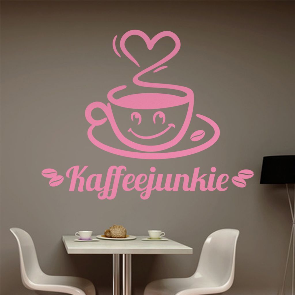 Kaffeejunkie Wandtattoo in 6 Größen - Wandaufkleber Wall Sticker - Dekoration, Küche, Wohnzimmer, Schlafzimmer, Badezimmer