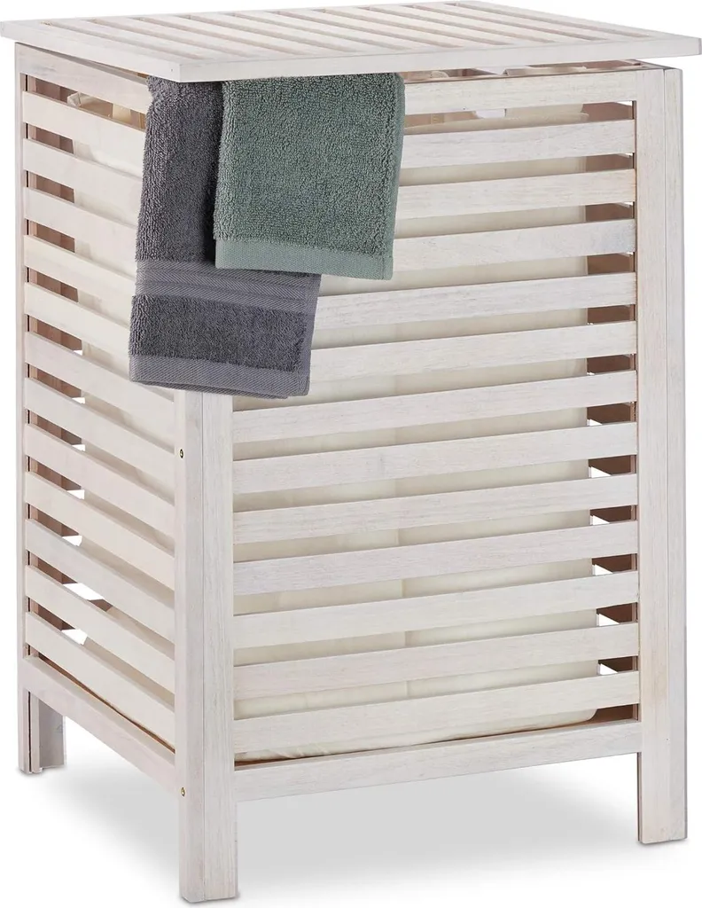 Offerta Cassettone Lavanderia Relaxdays Noce Bianco | Stock Limitato