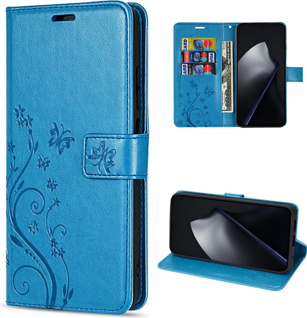 Hülle für Xiaomi 15T Pro Handy Tasche Handyhülle Wallet Case Flip Cover in Blau
