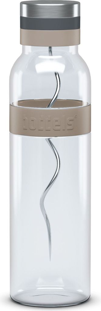 Karaffe mit Spieß und Filter, 1,1 L, Glas, Silikon, Taupe - Boddels | Sund.