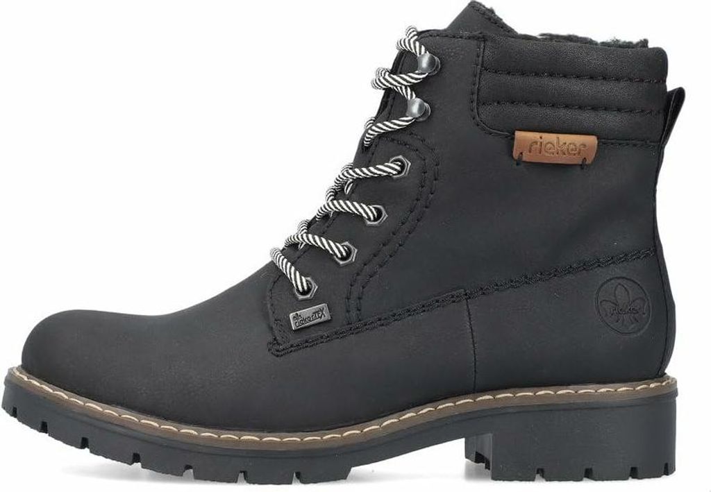 Rieker Damen Stiefelette Schnürer Gefüttert schwarz 39