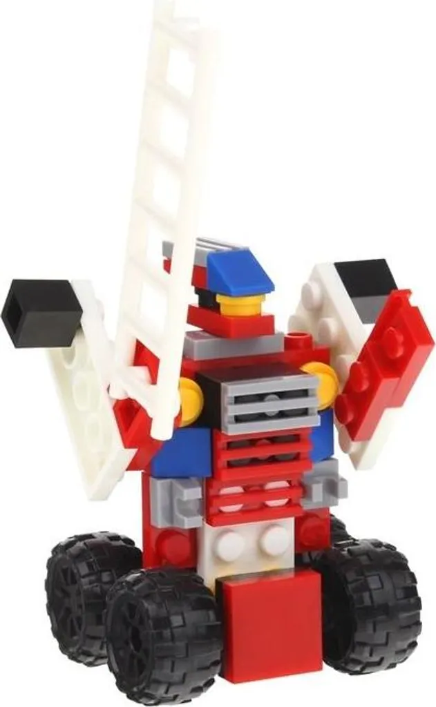 Jouet de construction pompier transformable 4 en 1 avec bras articulé