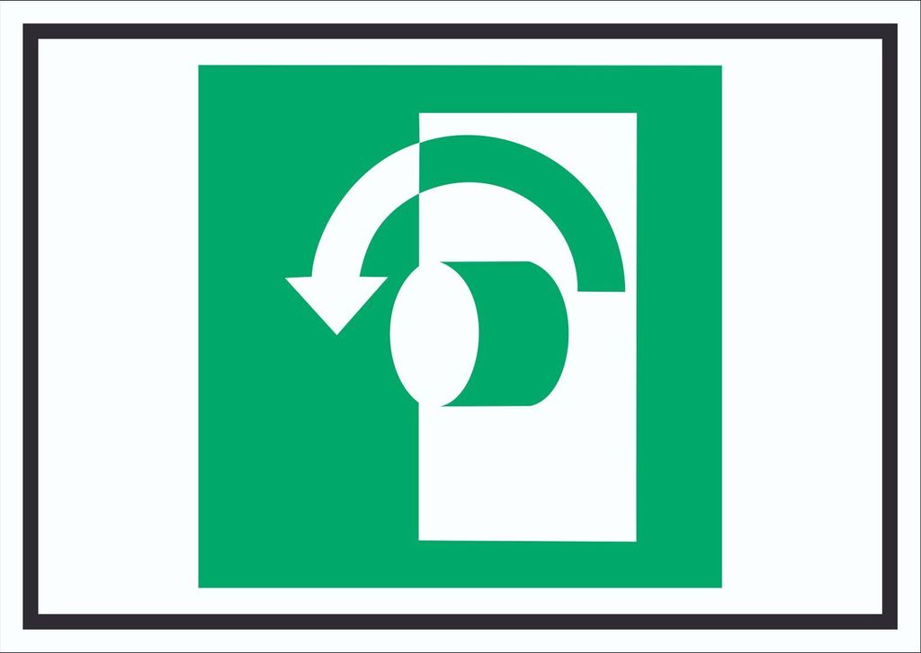 Öffnung durch Linksdrehung Symbol Schild A2 Rückseite selbstklebend