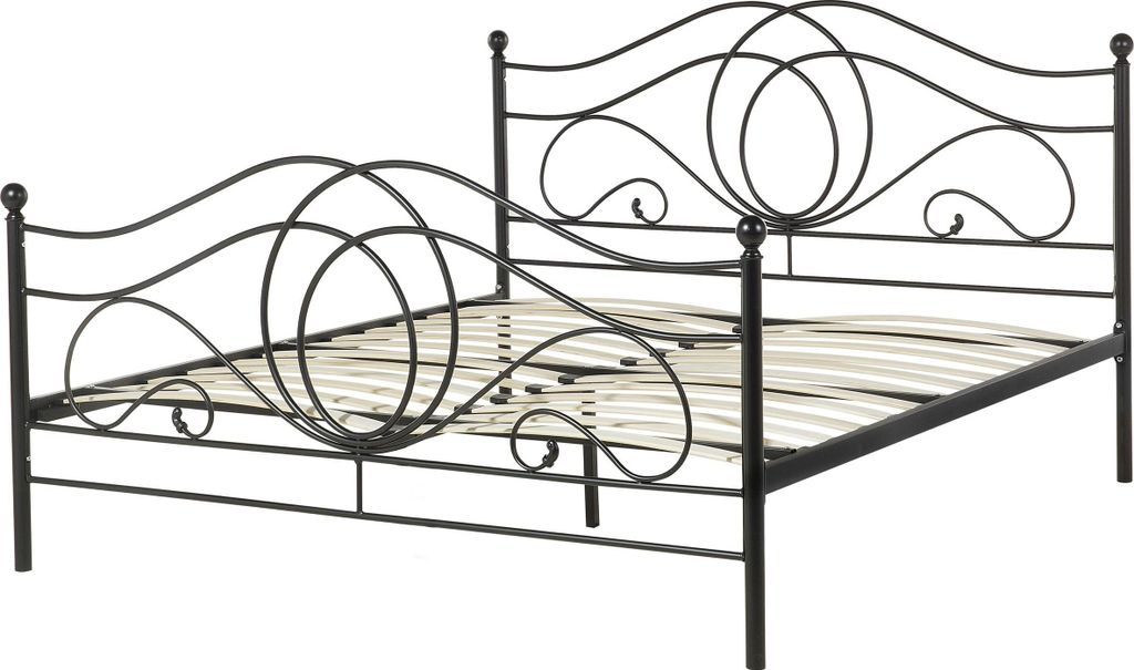 BELIANI Postelový rám černá kovová postel 140 x 200 cm Obrázek produktu 