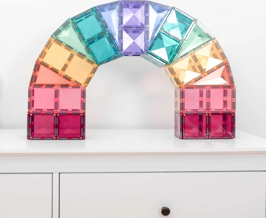 Tuiles magnétiques 120 pièces Jeu de construction magnétique pastel