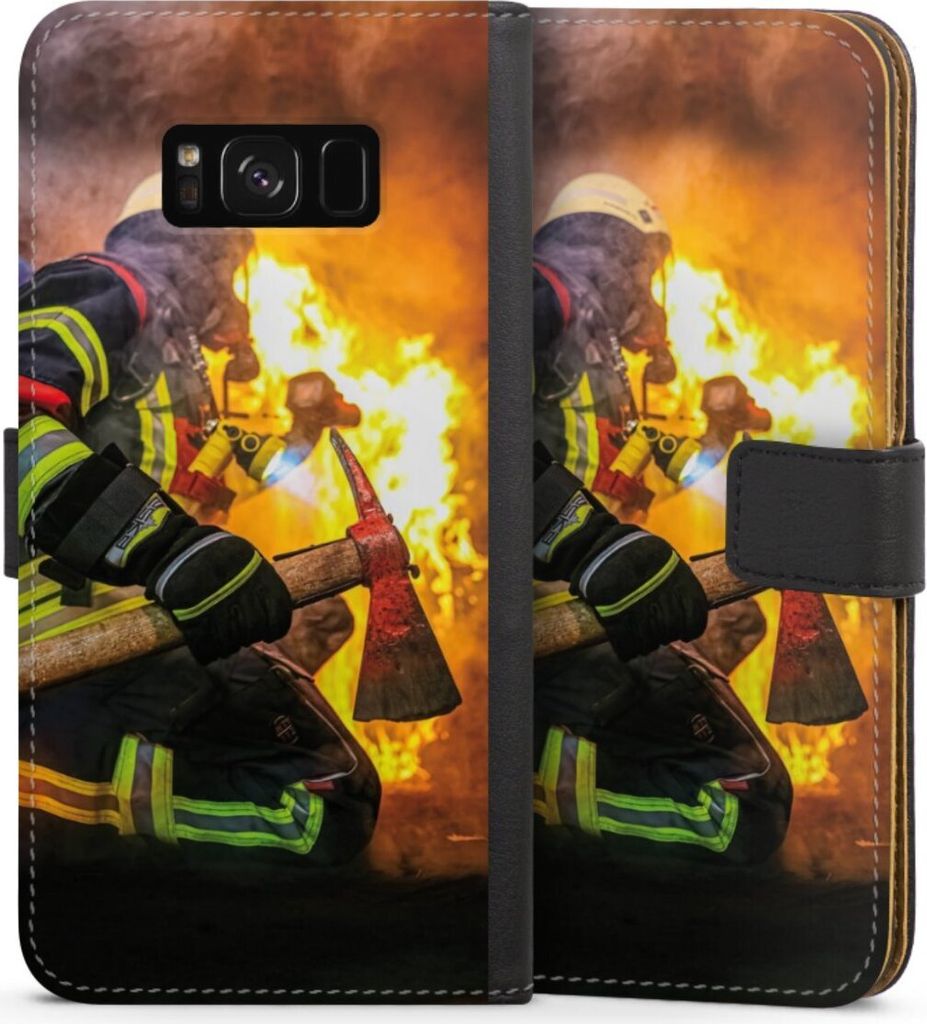 DeinDesign Klapphülle für Samsung Galaxy S8 Plus Handytasche Lederhülle Tasche Feuer Feuerwehr Lebensretter