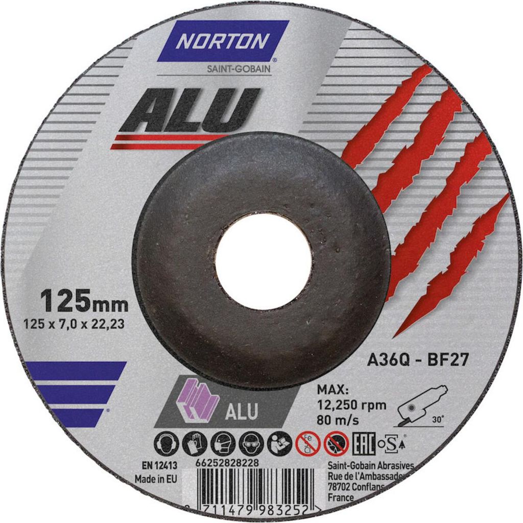 Norton Schruppscheibe Alu gekröpft 125x7,0 mm