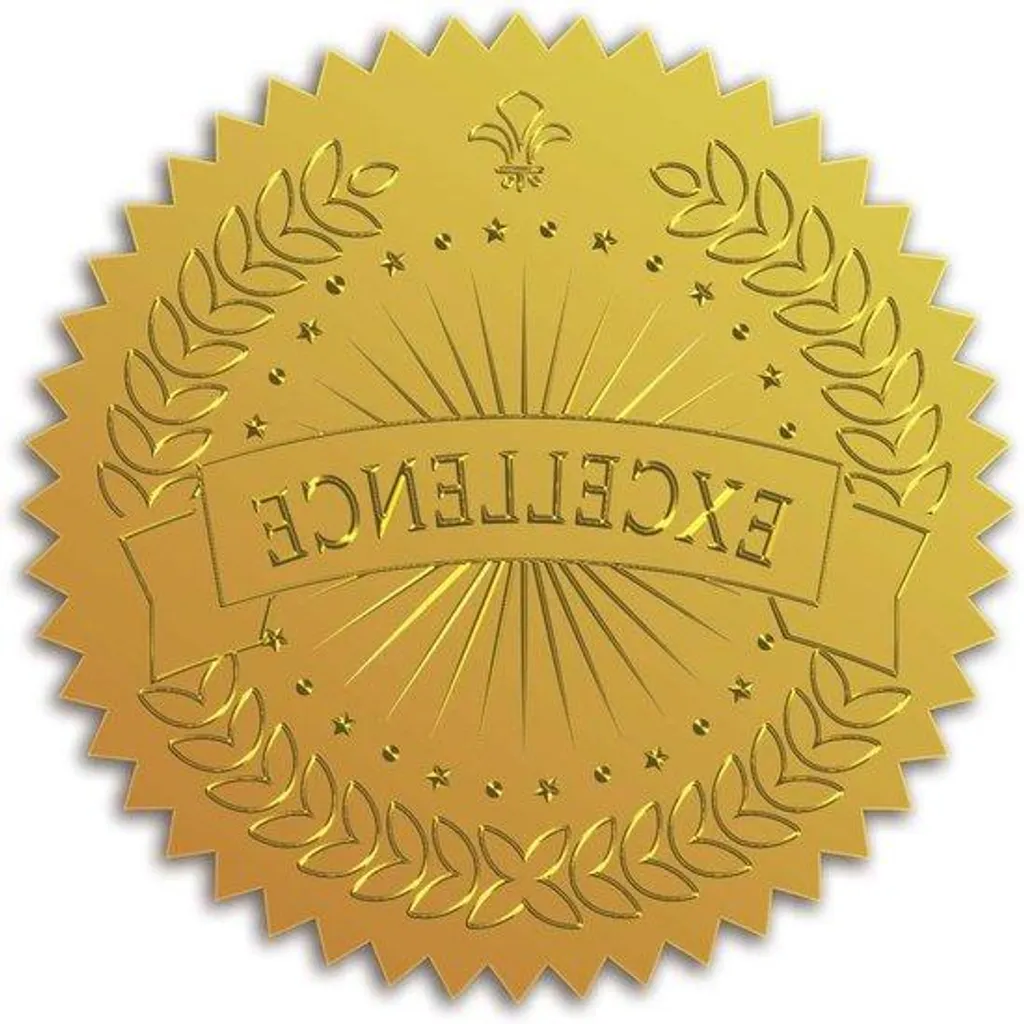 Sceaux dorés adhésifs pour diplômes et baccalauréat - Pack de 100 unités