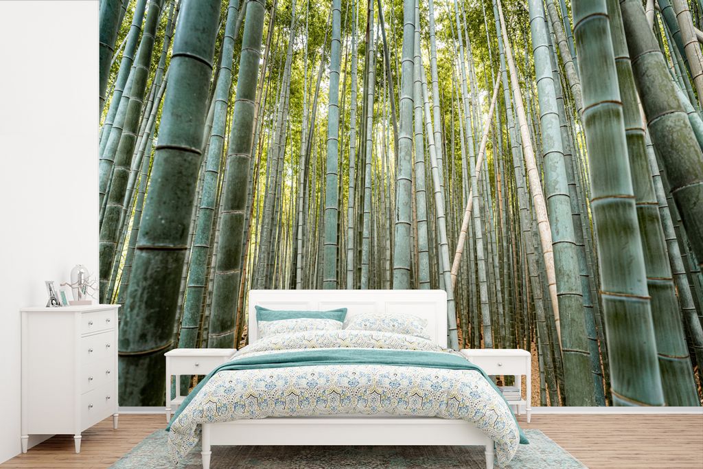 MuchoWow Fototapete für Wohnzimmer oder Schlafzimmer Wandtapete Vinyl Motivtapete Bambus - Natur - Japan - 525x350 cm - Das Hintergrundbild