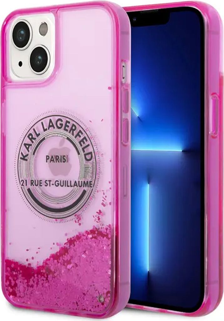 Karl Lagerfeld iPhone 14 Plus Back cover case - Liquid Glitter - RSG - Pink