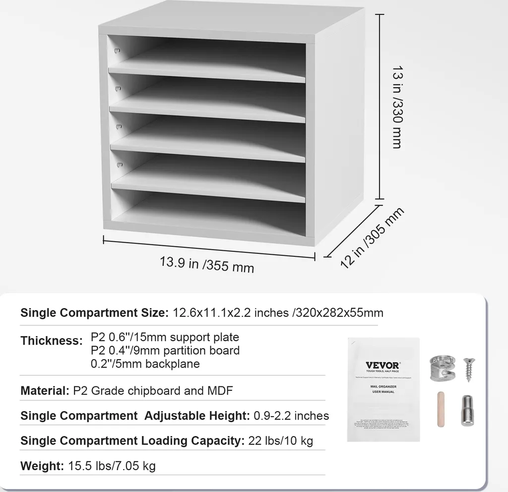 Organiseur de documents blanc multi-compartiments pour tri courrier - 7