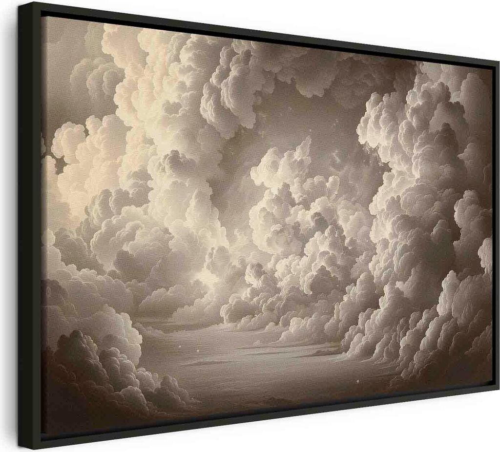 Italienischer Leinwand Leinwandbild - Whisper of Illuminated Clouds: Soft Play of Light in the Theater of the Heavens 120x80 cm Muster b-H-10058-b-a