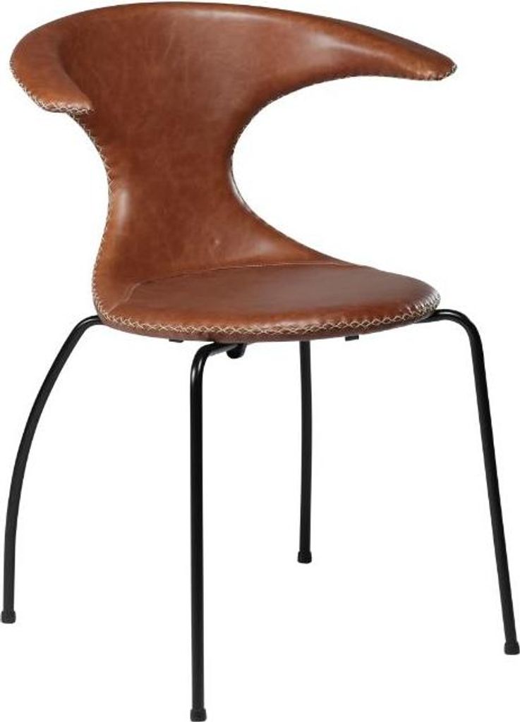 (4er Set) Flair Dan-Form Esszimmerstuhl Echtes Leder braun.
