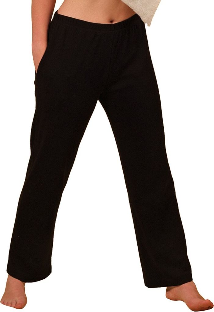 HERMKO 984 Homewear Hose für Damen und Herren aus Baumwolle, Kur, Gymnastik mit Tasche, Farbe:schwarz, Größe:52/54 (XXL)