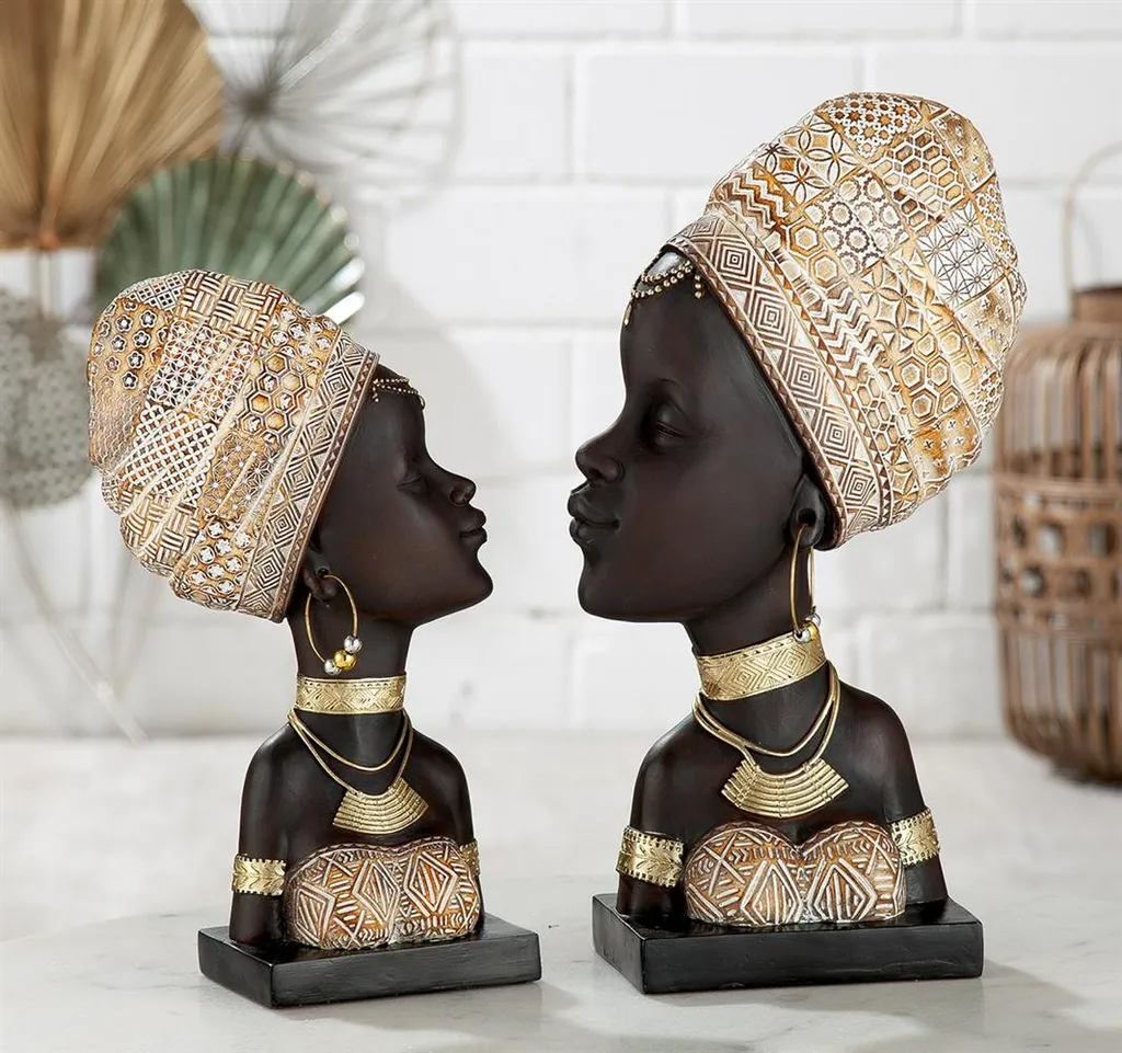 Décoration de Salon Figurine Femme Zola, Statuette Orientale Chic 30cm