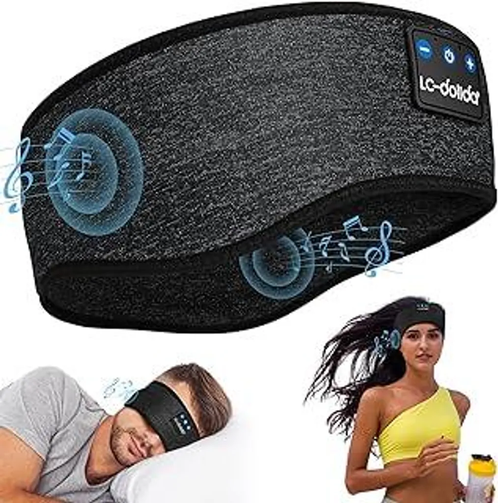 Cuffie da Viaggio Bluetooth 5.4: Fascia per Dormire in Aereo e Treno