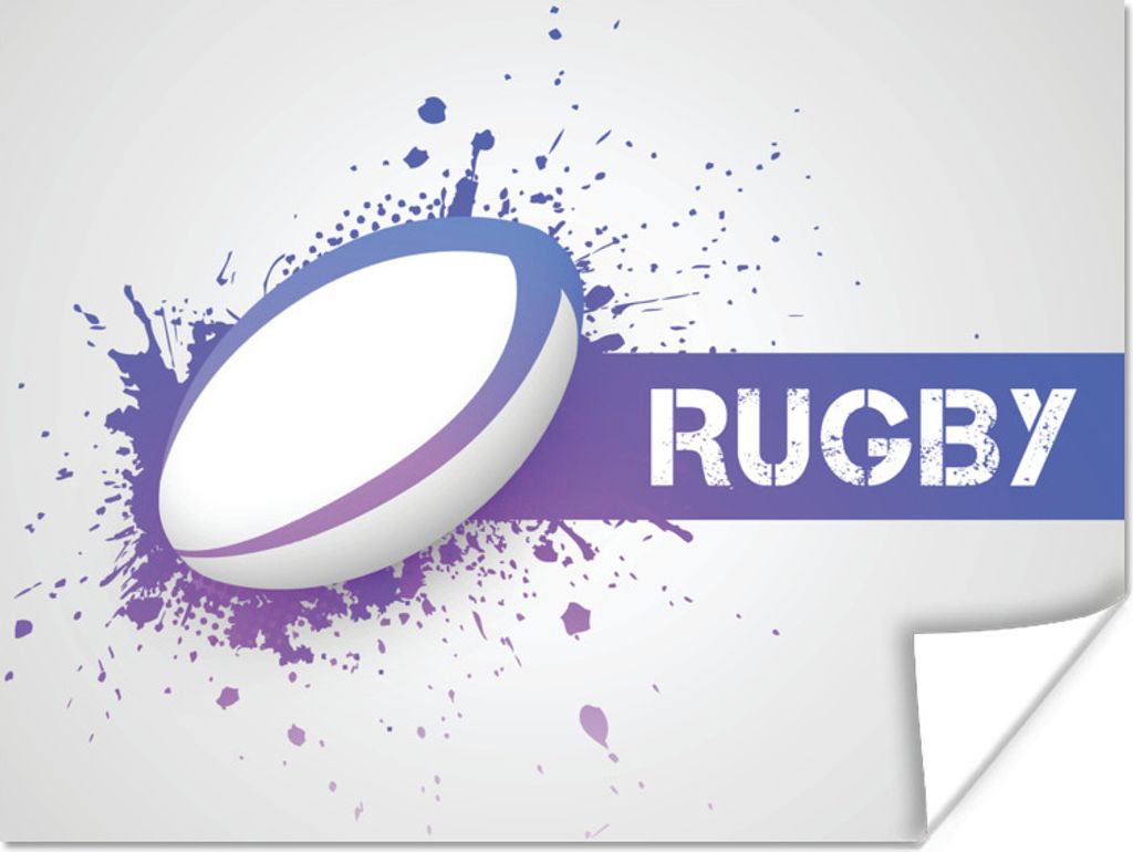 MuchoWow Poster Eine Illustration eines Rugby-Posters 80x60 cm - Kunst für zu Hause
