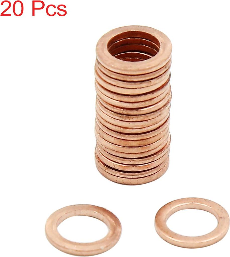 Unterlegscheiben 20Stk. Kupfer Flache Dichtungsringe 7mm Innendur
