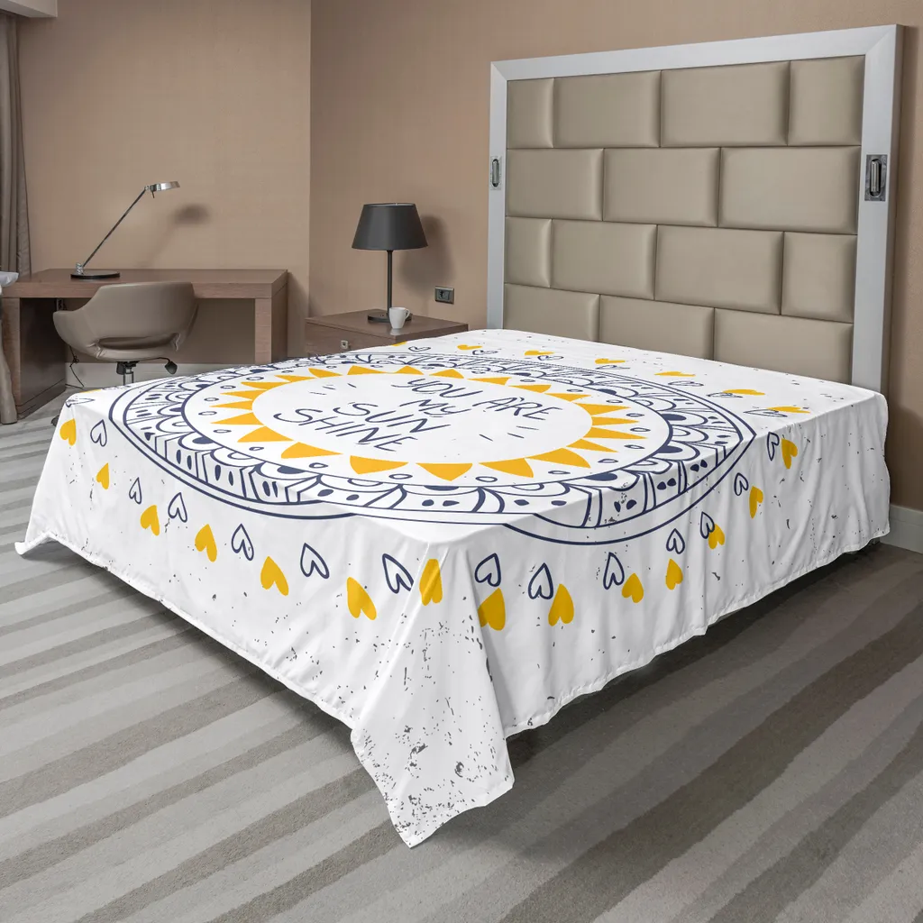 Drap de Lit Supérieur Imprimé Aztèque 275x260 cm Doux et Confortable