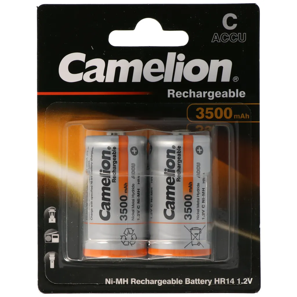 Batterie Camelion Ni-MH HR14 Baby C 3500mAh 1,2V Rechargeable BP2