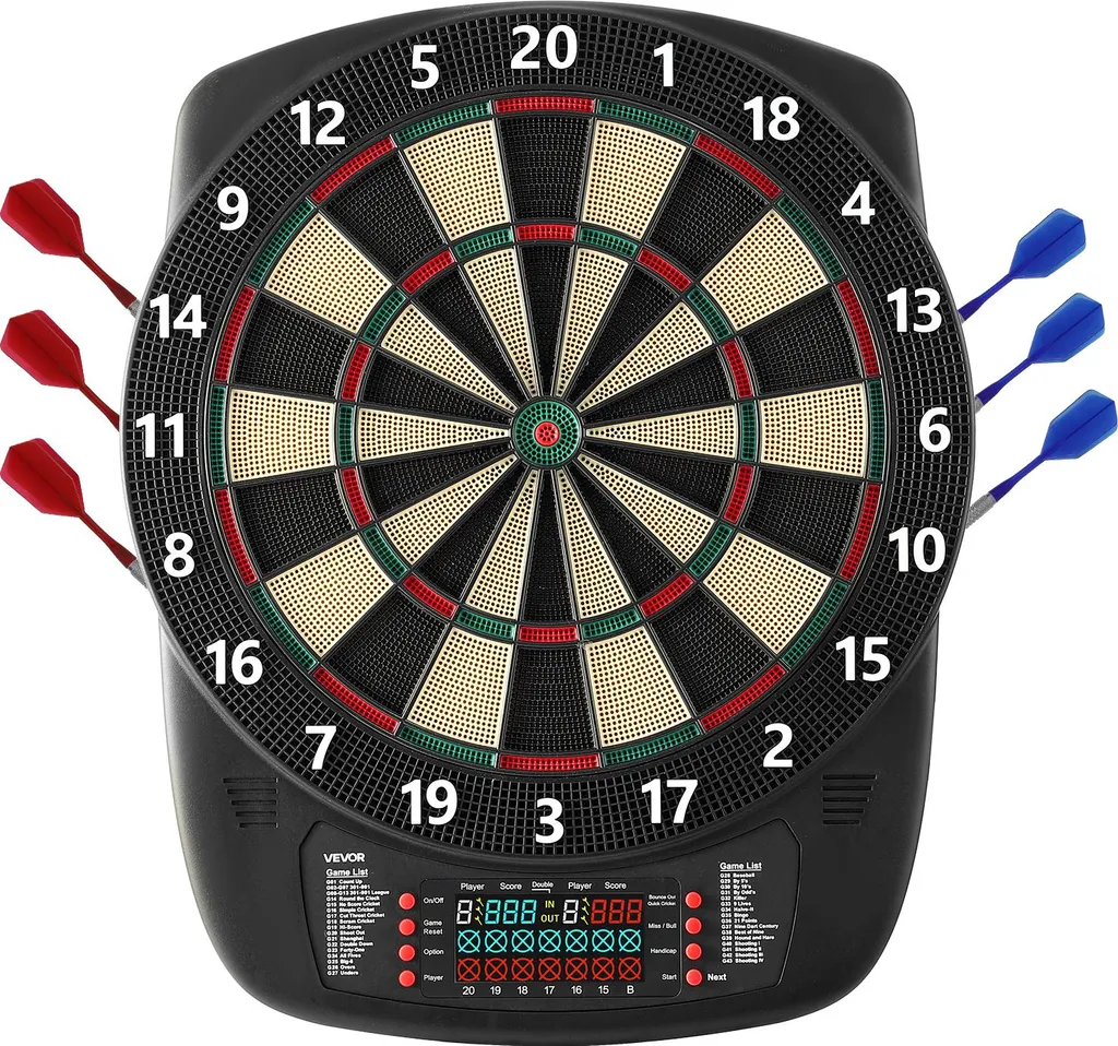 Jeu de fléchettes électronique VEVOR pour famille et soirées 8 joueurs