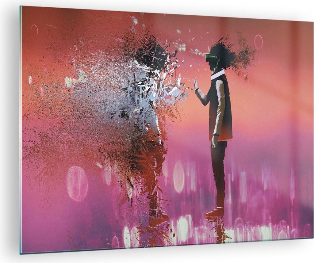 Bilder auf glas - Mann modern - 70x50cm - Glasbilder - Wandbilder - Bilder - Kunstdruck - zum Aufhängen bereit - Wanddekoration aus Glas - Glas Bi...