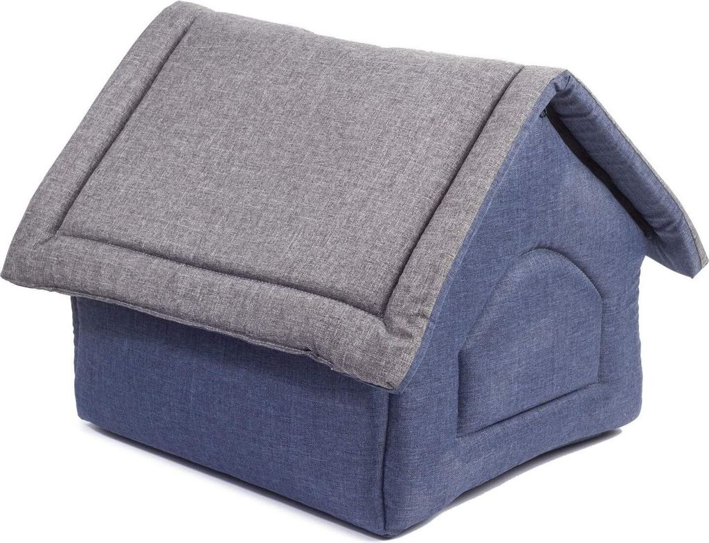 Elegant Hundehöhle Grau Velvet XL - Gemütliches Hundehaus 44x55x43cm