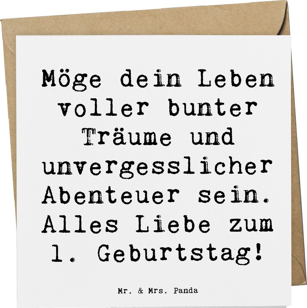 Mr. & Mrs. Panda Klappkarte Spruch Alles Liebe zum 1. Geburtstag - Weiß - Geschenk, Grußkarte, Glückwunschkarte, herzliche Wünsche, Lächeln, e...