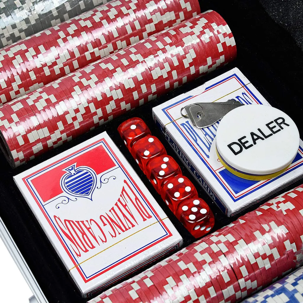 Set de Poker Complet 500 Jetons avec Mallette Aluminium Argent - 5