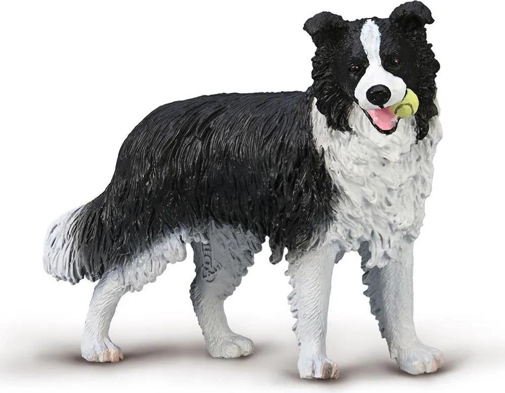 Figura de perro Border Collie, color gris. Para niños, Imagen del producto 