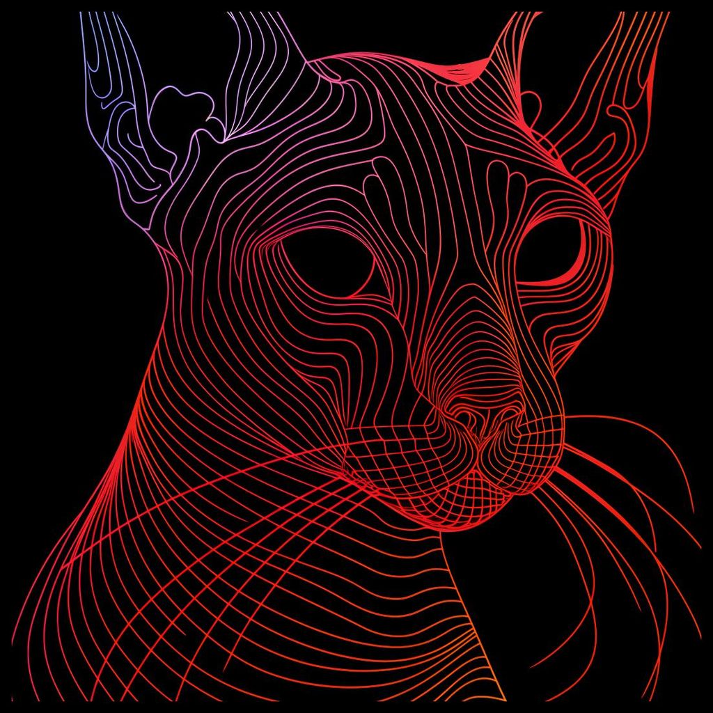 Plakat 60x60cm Digitale Katze
