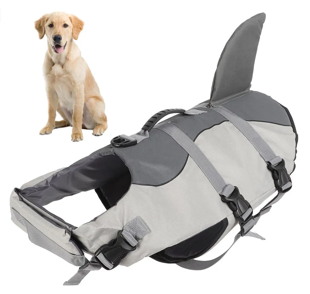 Gilet de sauvetage pour grands chiens Shark Design en Canvas et Éponge