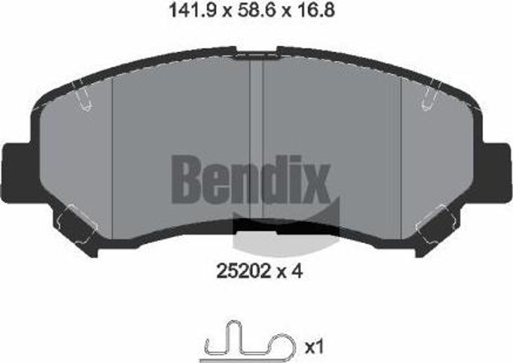 BENDIX Braking BPD1143 Bremsbelagsatz, Scheibenbremse OE AY040NS173 kompatibel mit Juke, Qashqai, Rogue, X-Trail