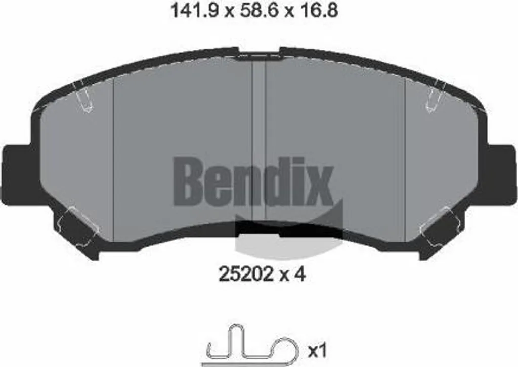 Jeu de plaquettes de frein à disque BENDIX pour Nissan Rogue et X-Trail