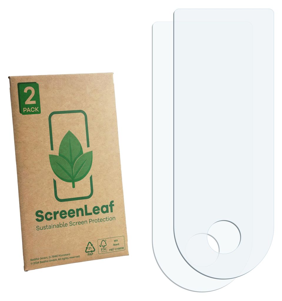 2x ScreenLeaf Schutzfolie für Xiaomi Electric Scooter 6 Lite nachhaltiger Displayschutz Display Schutz Folie Klar Transparent
