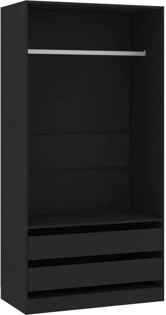 vidaXL Armadio nero 100x50x200 cm materiale a base di legno Immagine del prodotto 