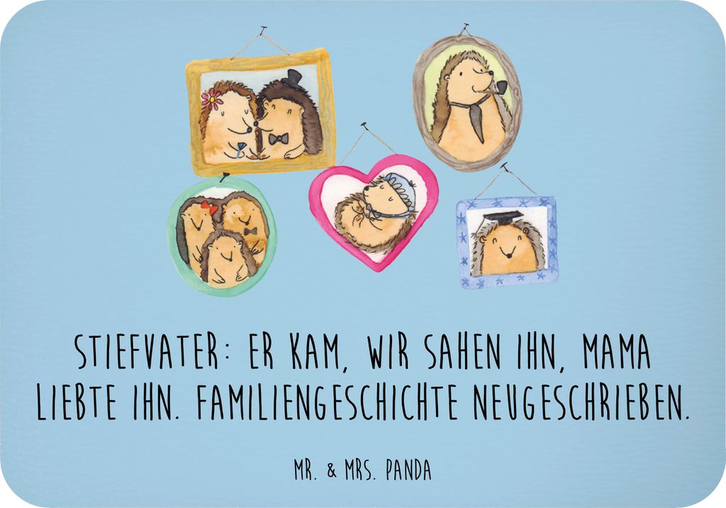 Mr. & Mrs. Panda magnet Stiefvater Liebe - Blau Pastell - Geschenk, Handgemacht, Stiefkinder, Kühlschrankmagnet, persönliche Erinnerungen, zettel...