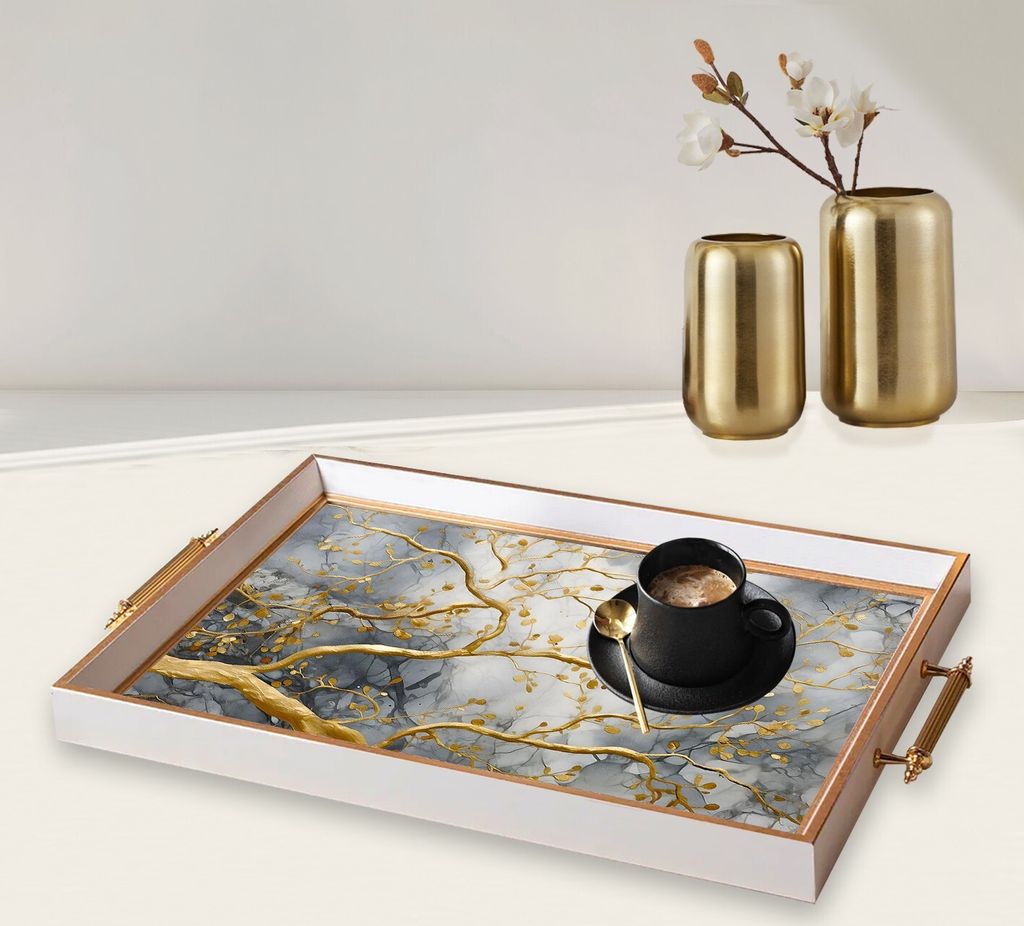 Evila Originals, TPB9831, Tablett, Mehrfarbig, 100 % GLAS, 50 x 29 x 3,5 cm