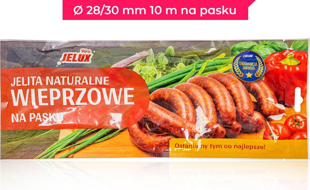 JELUX - Jelita naturalne wieprzowe 28/30 - 10 mb na pasku Zdjęcie produktu 