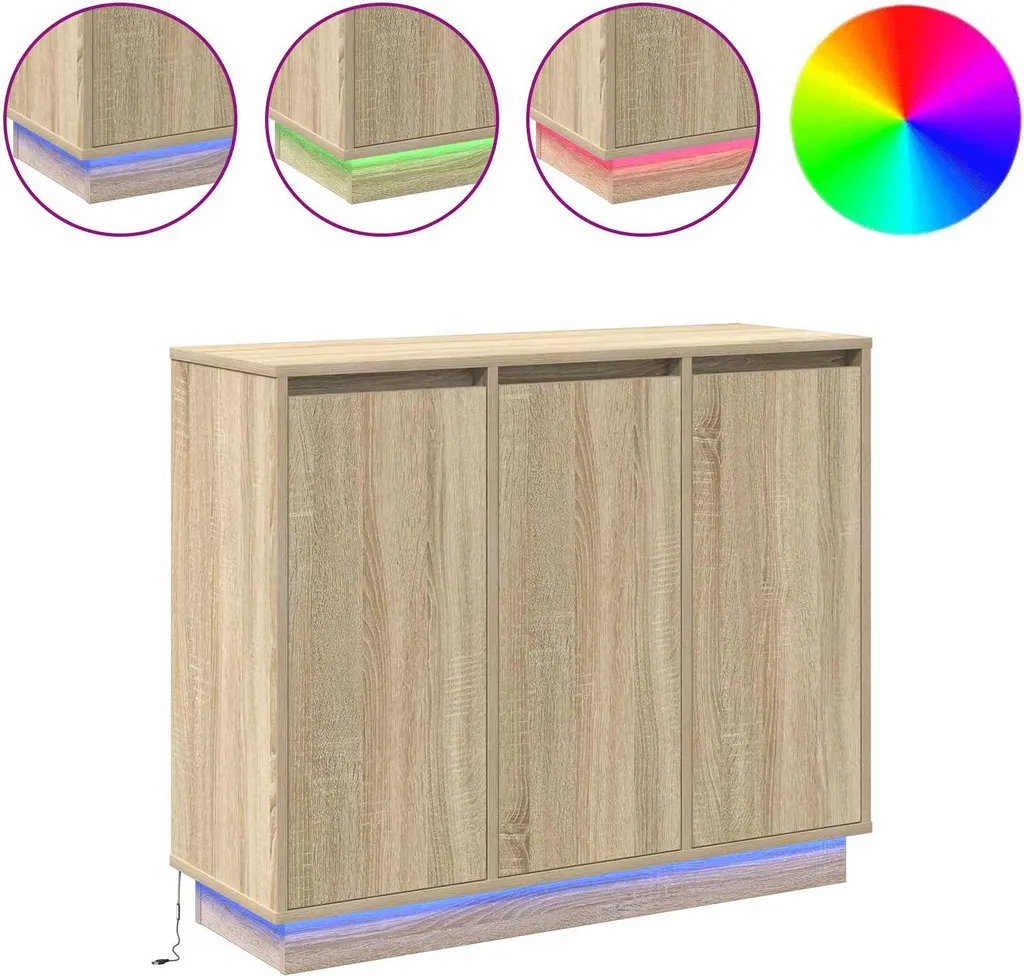 Madia Moderna LED 90 cm Rovere Sonoma - Design Salvaspazio Soggiorno