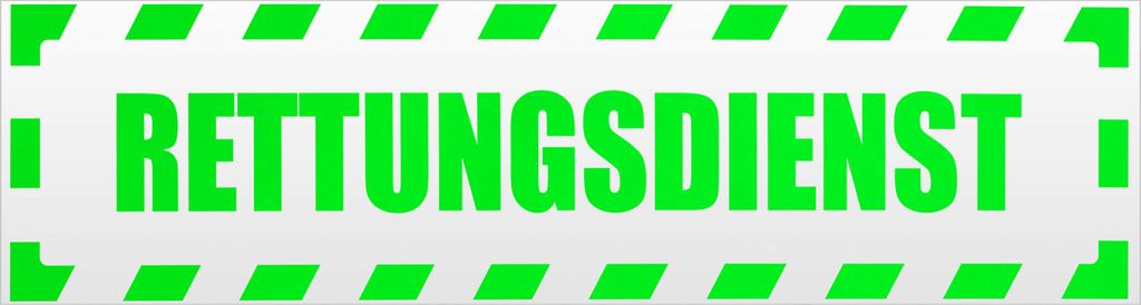 Kiwistar Rettungsdienst gestreift Magnetschild Schild magnetisch - 45cm Neongrün - Magnetfolie für Auto PKW Kfz