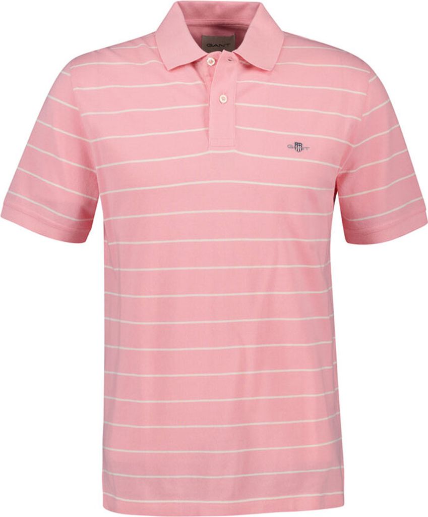 Gant Striped Kurzarm-poloshirt Rosa S Mann Rosa S