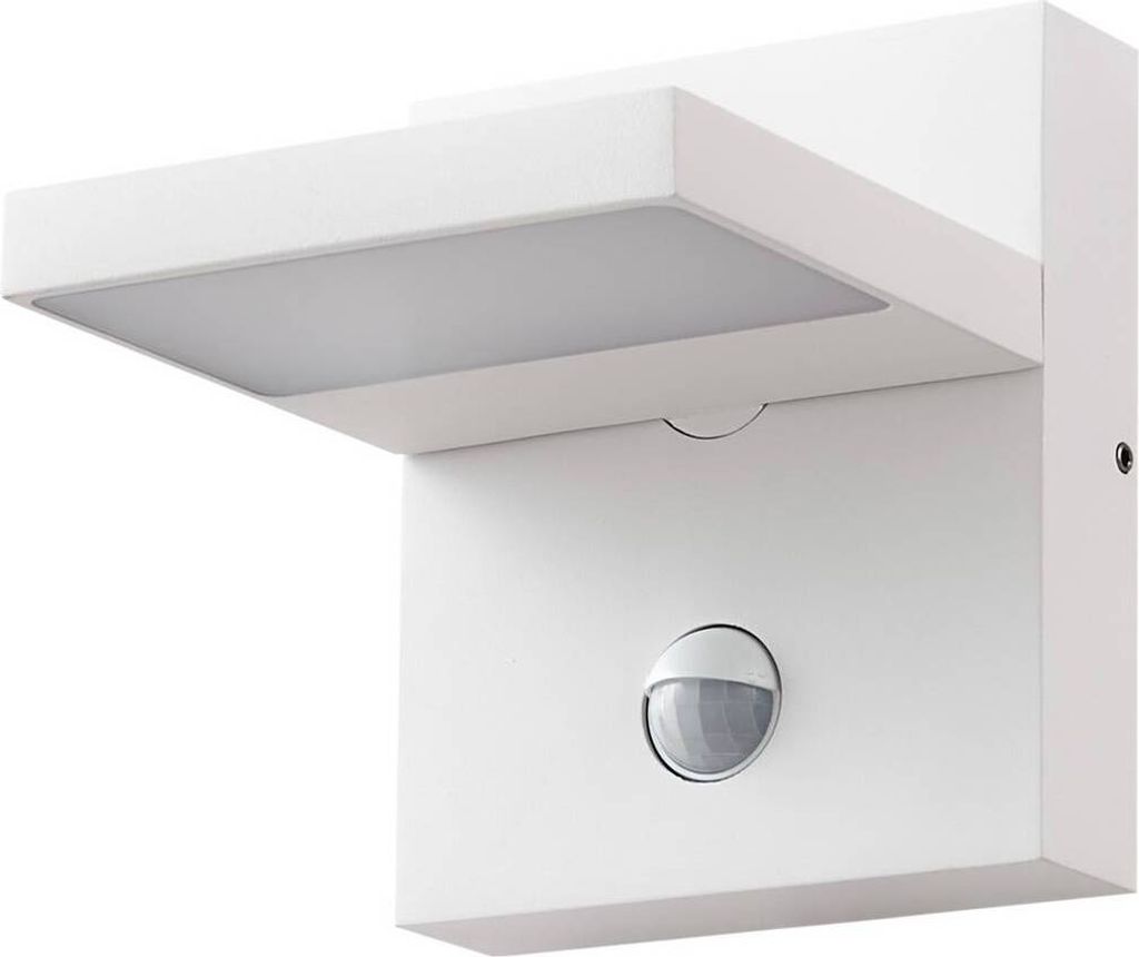 Lucande LED-Außenwandlampe Silvan, weiß, Sensor, IP54, 16cm