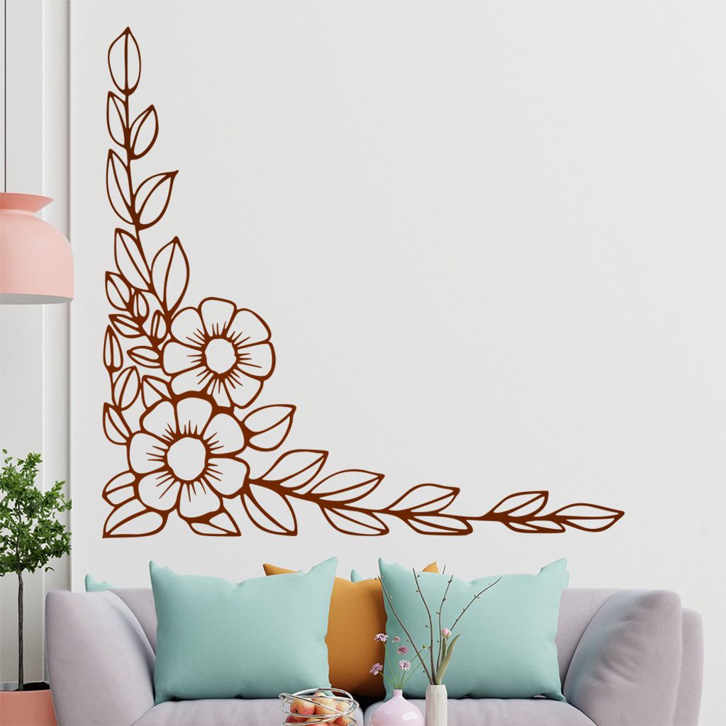 Blumen - Ranken Wandtattoo in 6 Größen - Wandaufkleber Wall Sticker - Dekoration, Küche, Wohnzimmer, Schlafzimmer, Badezimmer