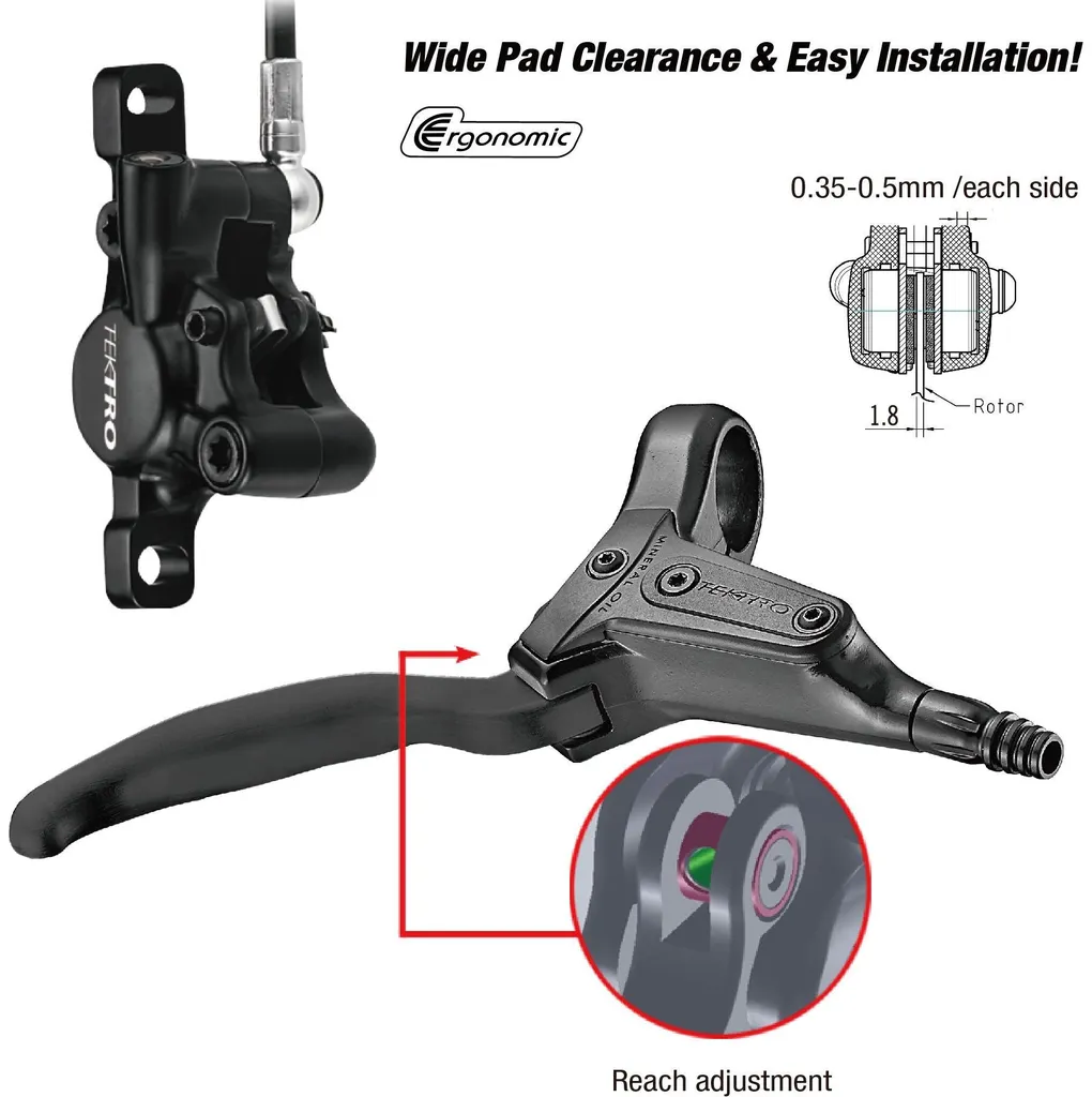 Frein à Disque Hydraulique Tektro HD-T386 pour Vélo de Trekking Noir