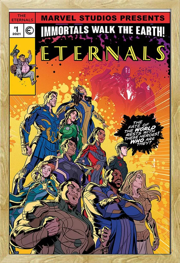 Affiche Eternals encadrée sans risque de casse avec vitre en acrylique