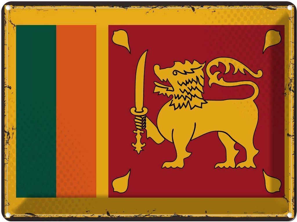 vianmo Blechschild 30x40 cm Sri Lankas Wappen Retro Lanka Flagge Abenteuer Reisen Fahne